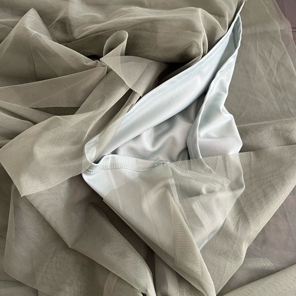 Baltic Born Olive Green A-Line Tulle Midi Skirt - Picture 6 of 6